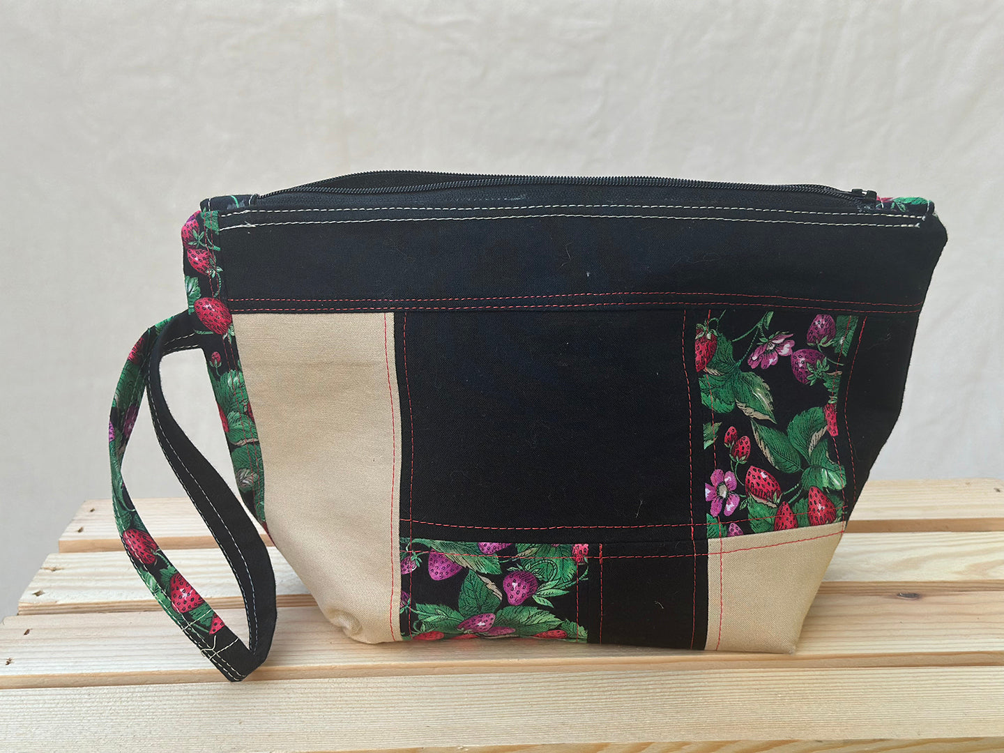 Strawberries In Style Makeup Bag
