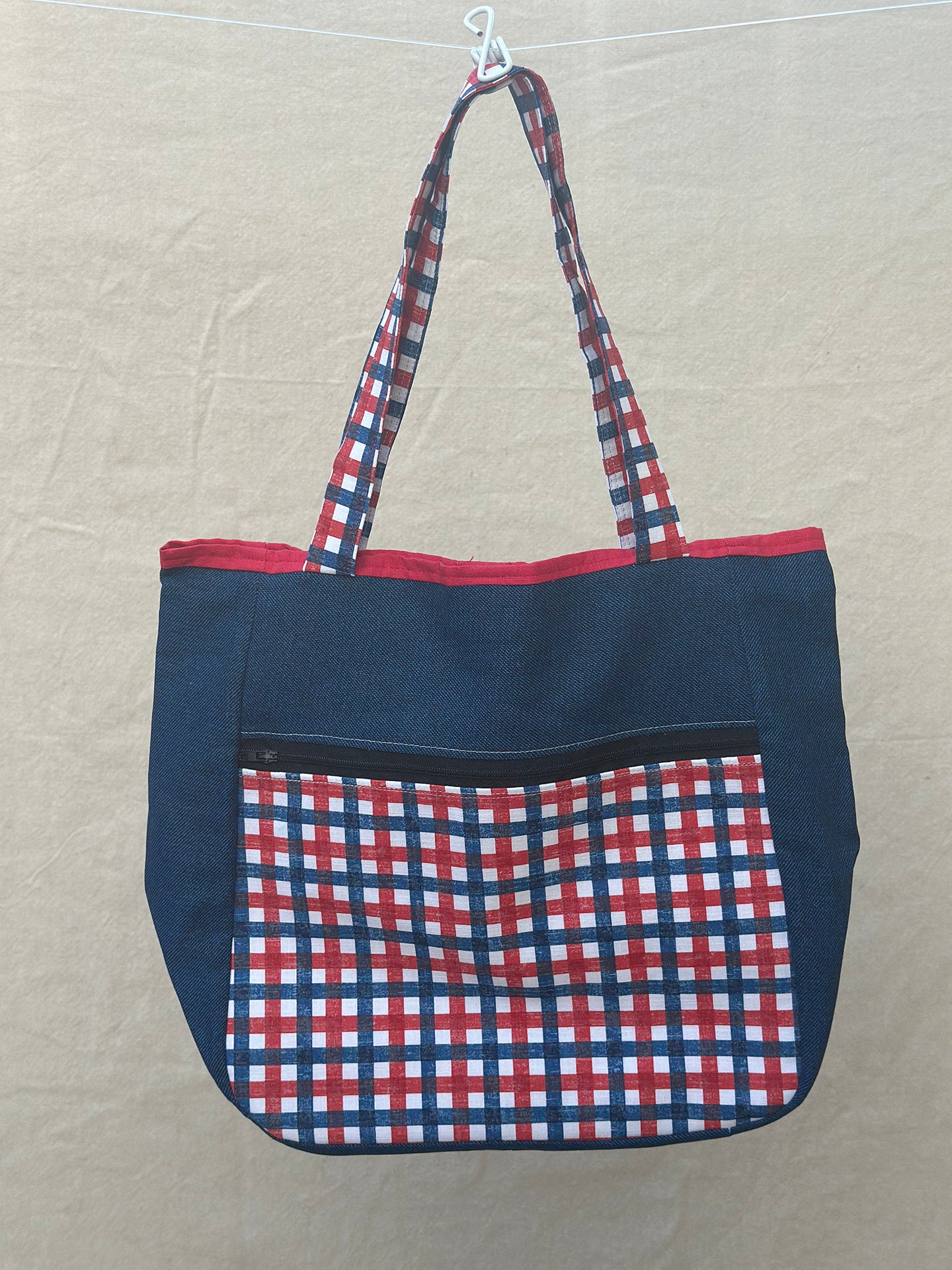 Classically Americana Zippered Tote Bag