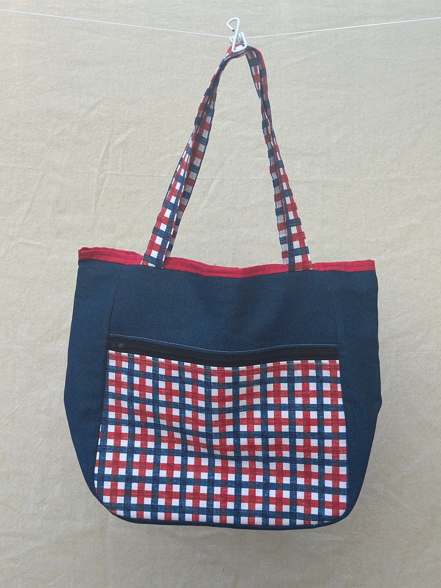 Classically Americana Zippered Tote Bag