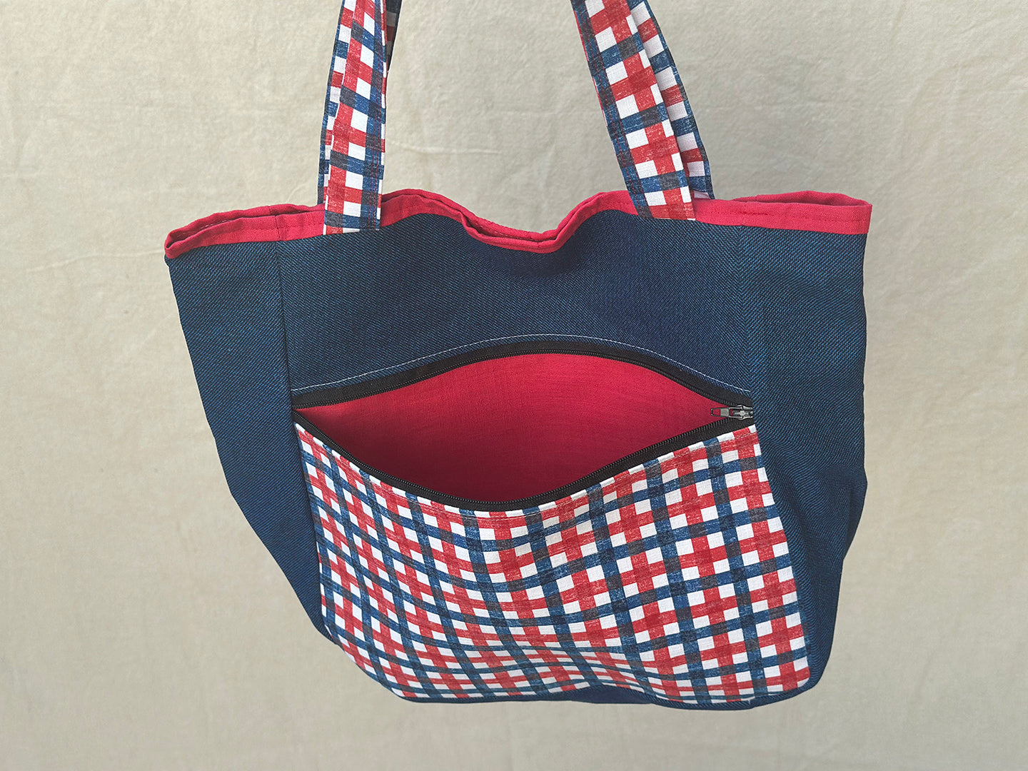 Classically Americana Zippered Tote Bag