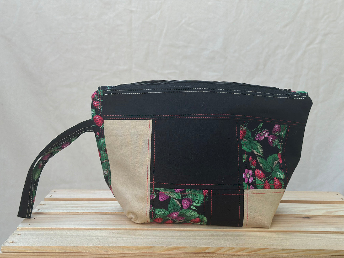 Strawberries In Style Makeup Bag