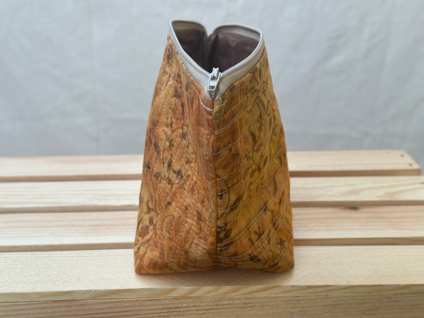 Autumn Floral Batik Makeup Bag