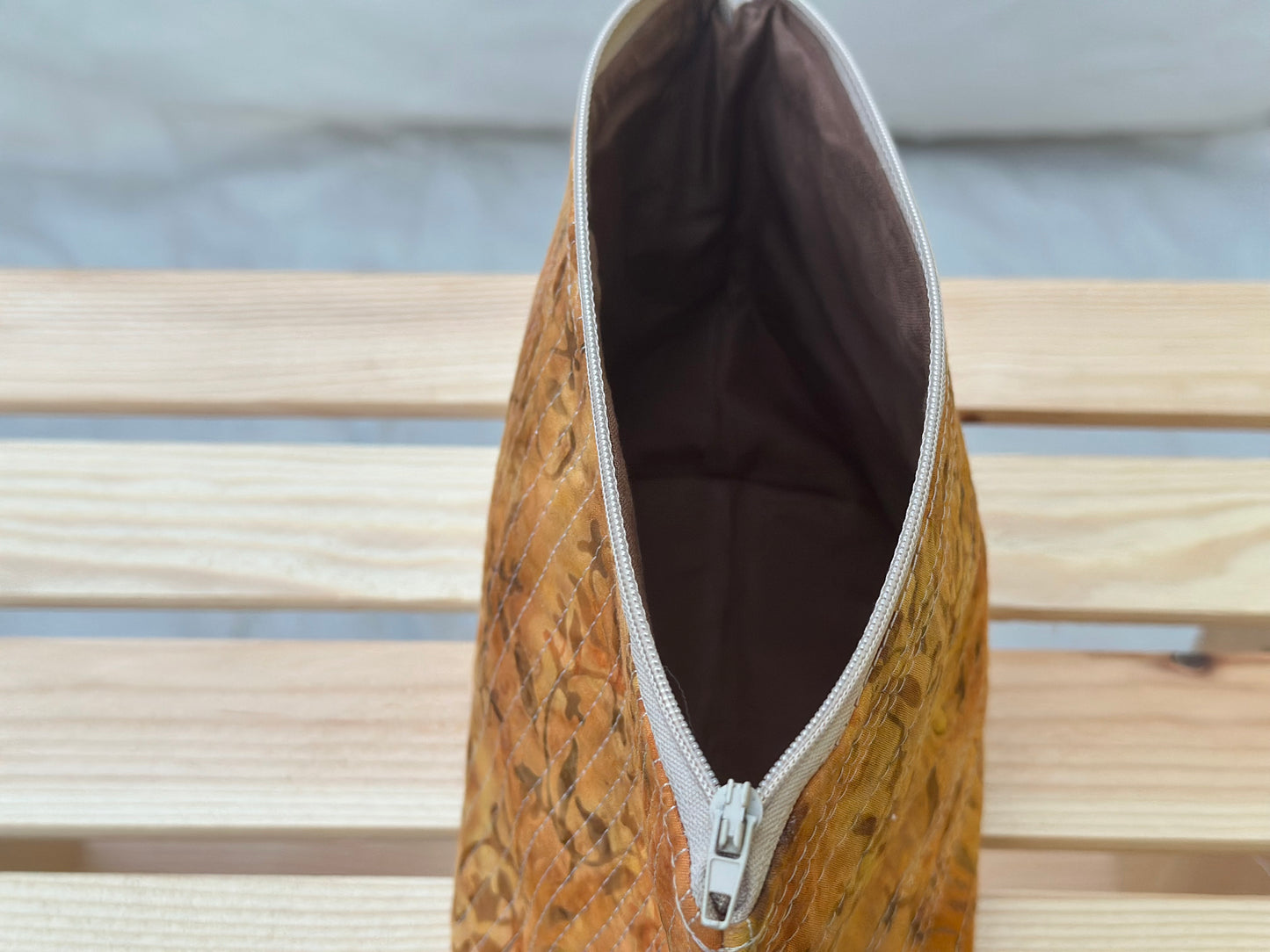 Autumn Floral Batik Makeup Bag