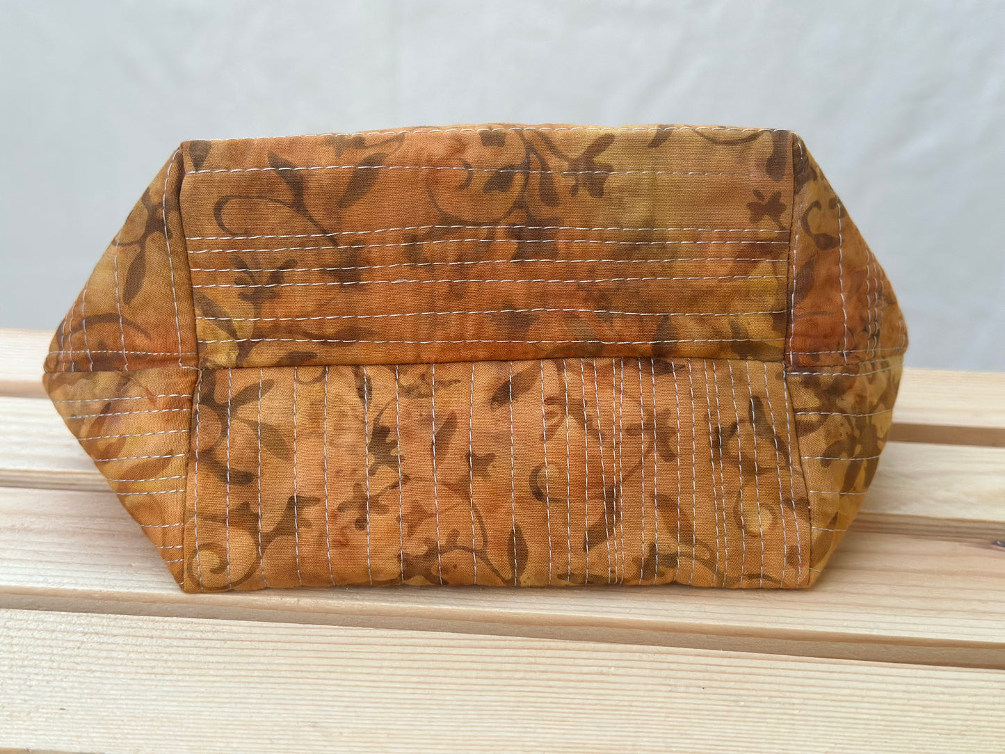 Autumn Floral Batik Makeup Bag
