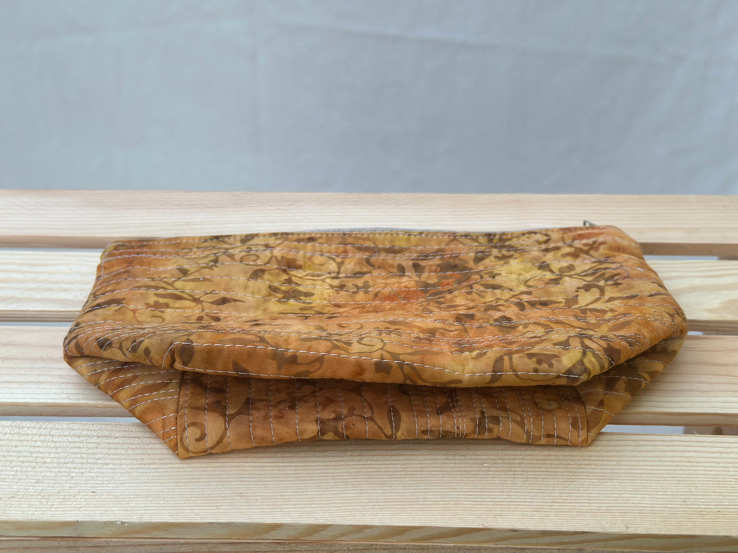 Autumn Floral Batik Makeup Bag