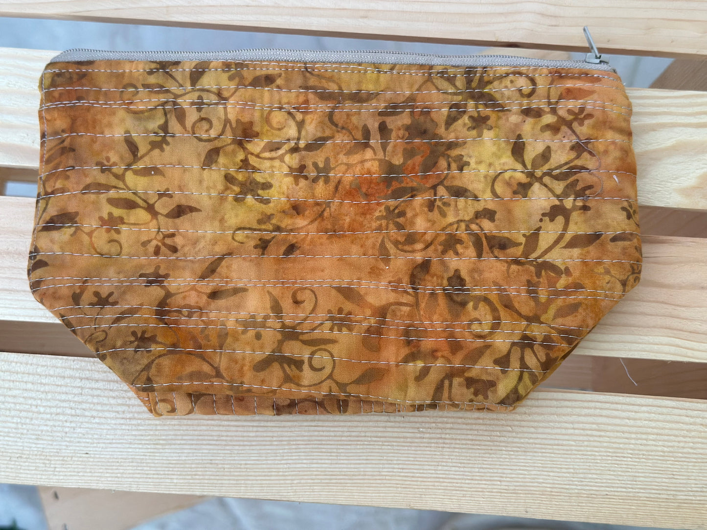 Autumn Floral Batik Makeup Bag