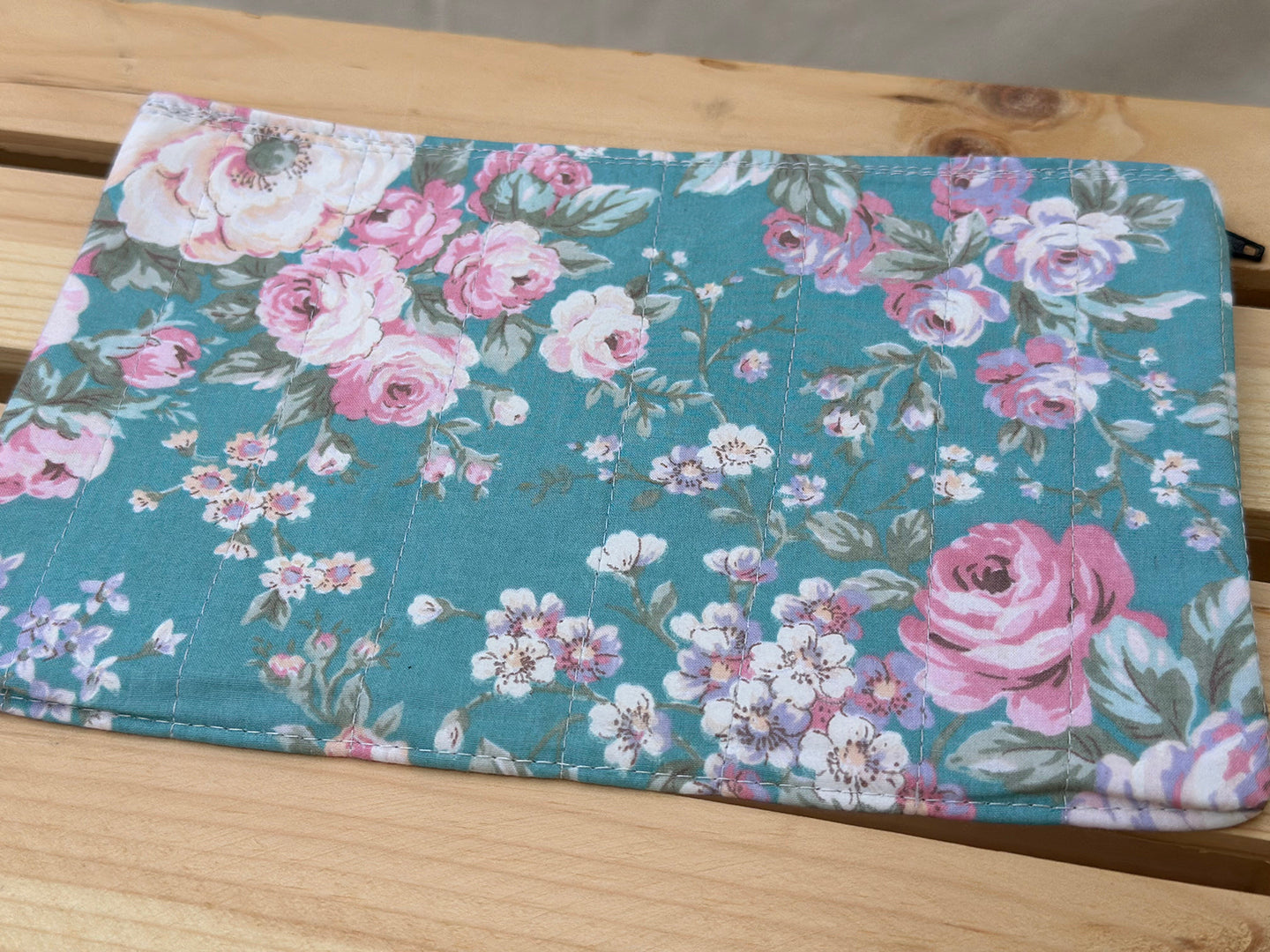 Brushed Floral Garden Slimline Zip Pouch