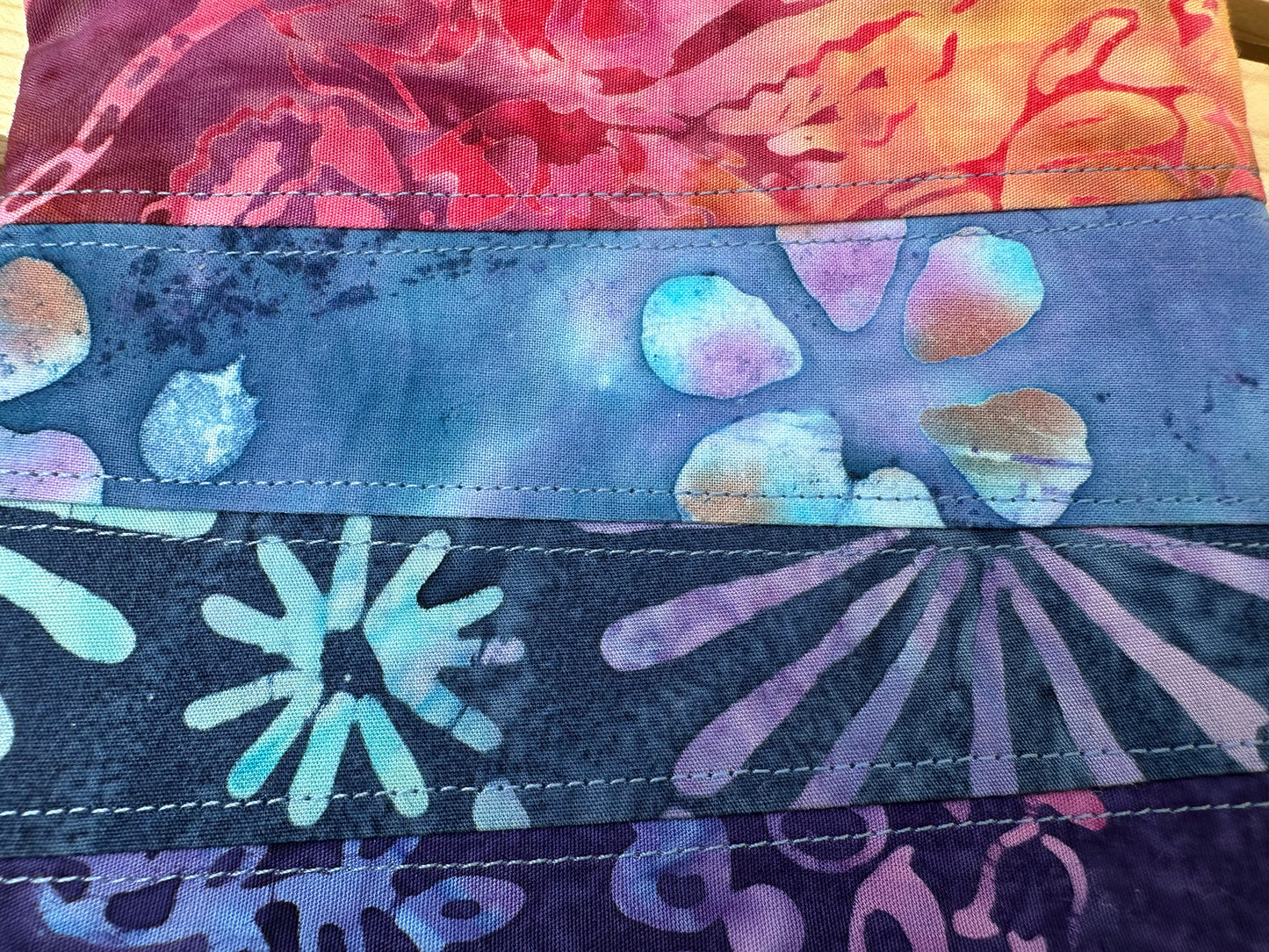 Cosmic Floral Batik Slimline Zip Pouch