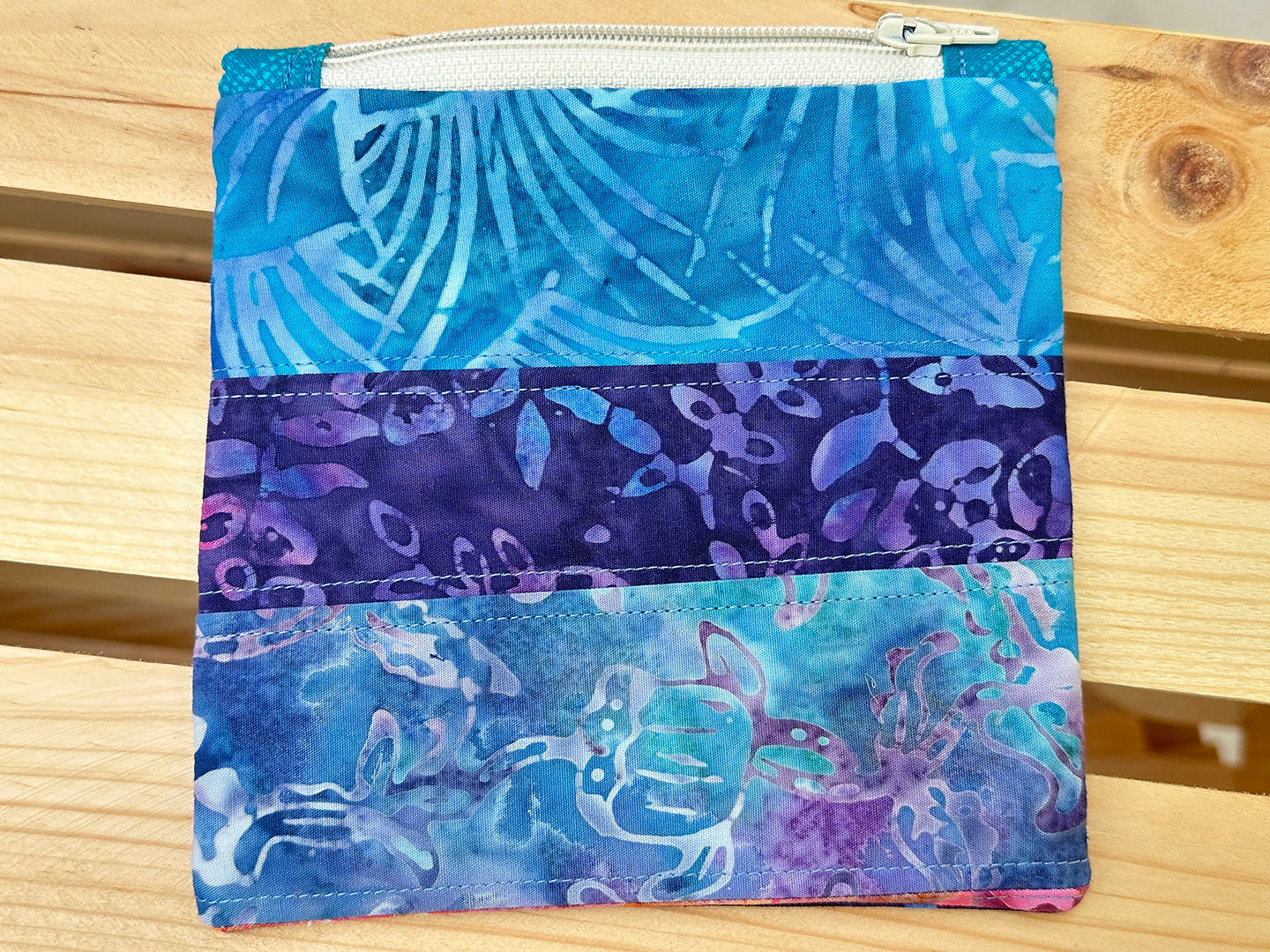 Cosmic Floral Batik Slimline Zip Pouch